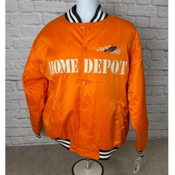 Vintage 1999 Tony Stewart NASCAR Home Depot Racing Jacket Orange Mens Large NWT